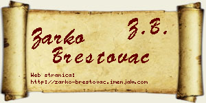 Žarko Brestovac vizit kartica